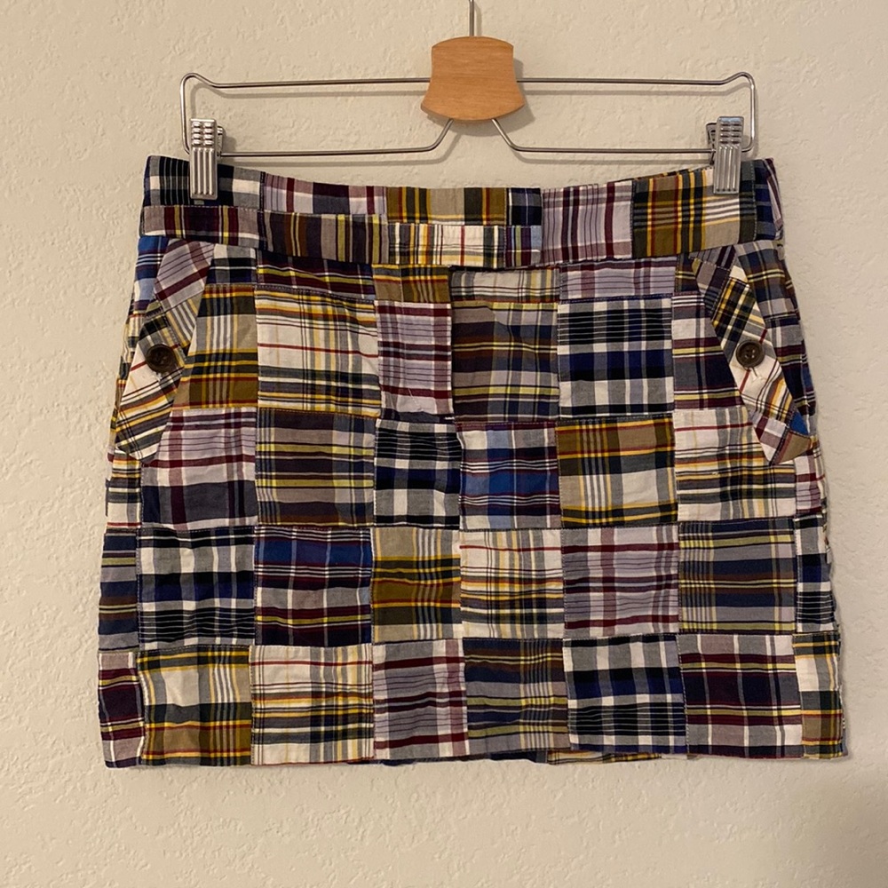 J. Crew Patchwork Madras Mini Skirt